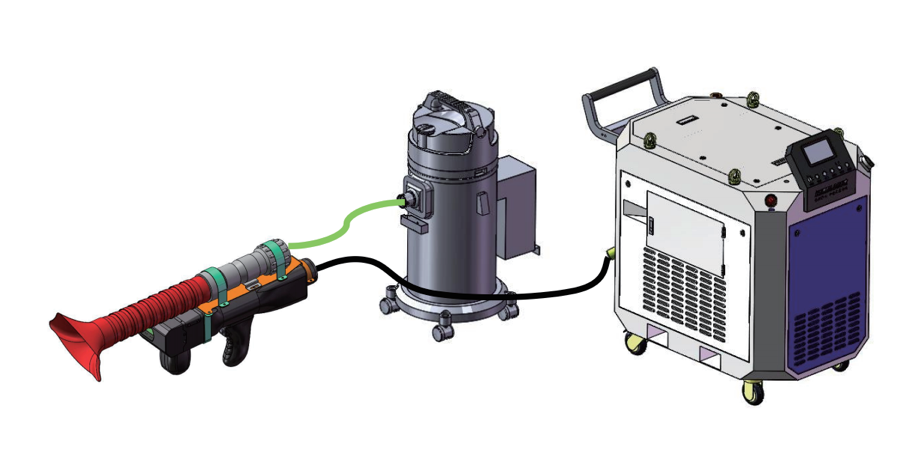 M&aacute;quina de limpeza a laser para superf&iacute;cies industriais